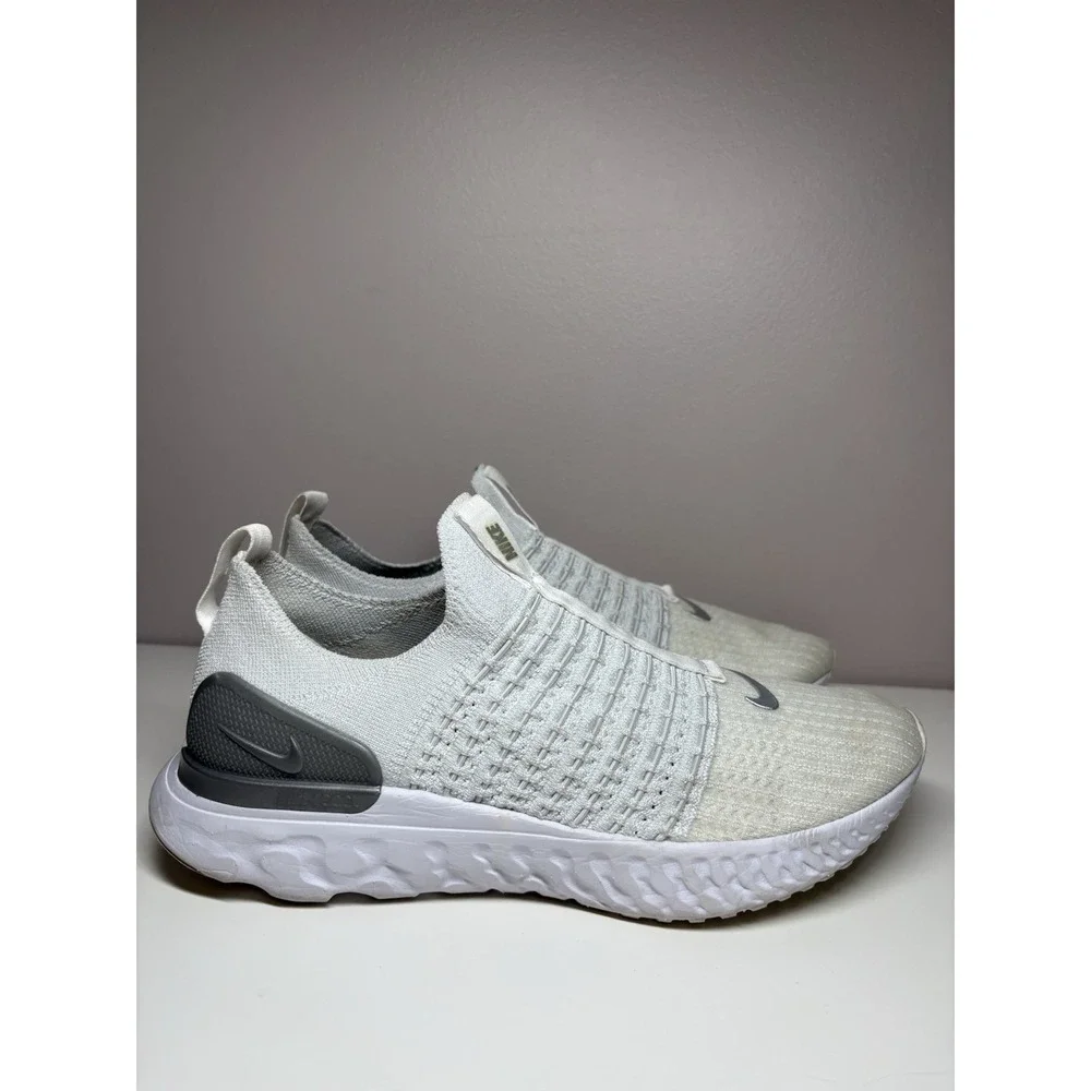 Nike React Phantom Run Flyknit 2 Women's Running Shoes Platinum White - Size 8.5